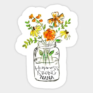 Happiness is being nana floral gift Sticker